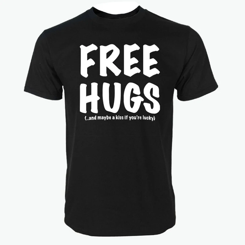 Футболка мужская с надписью Free Hugs модная повседневная Уличная одежда хлопковая