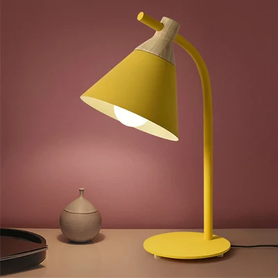 yellow Нордический макарон, искусство из дерева, современная простая гостиная, кабинет, спальня, гостиничные лампы - Цвет корпуса: yellow