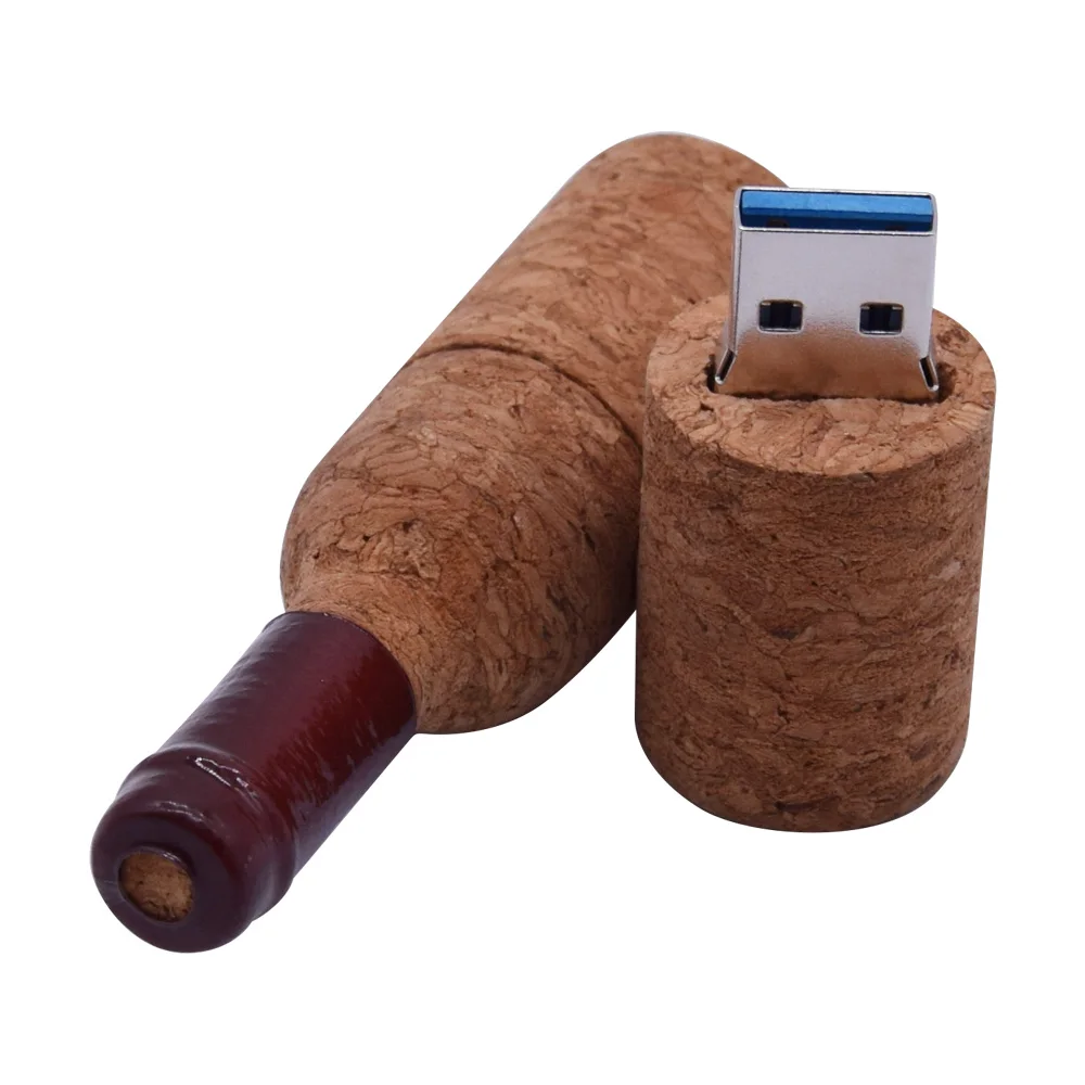 Usb флеш накопитель 3 0 в деревянной пробковой бутылке креативный 8 ГБ 16 32 64 Гб 128