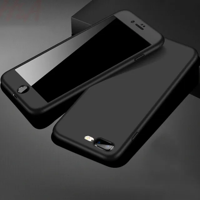 360 чехол с полной защитой для iPhone 8 7 Plus 6 6s чехол 5 5S X 10 Роскошный чехол для телефона 11 Pro XR Xs Max X Чехол - Цвет: Черный