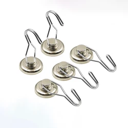 1pcs Swivel Swing Magnetic Hook Powerful Magnetic Hooks Strong Neodymium Magnet Hook Heavy Duty Wall Hooks