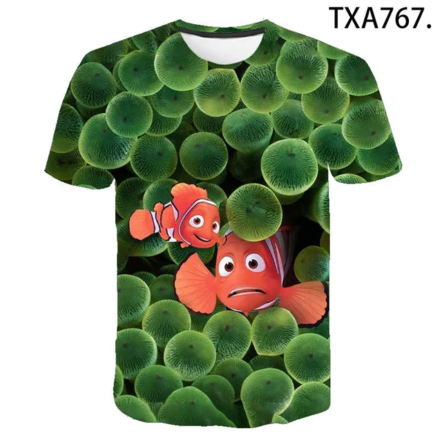 2020 men and women new casual short-sleeved fashion Finding Nemo 3D printed children's clothes street cool trend T-shirt