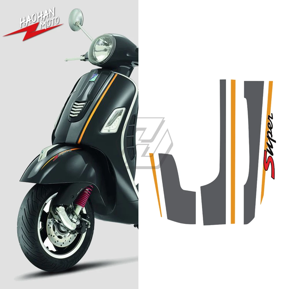 For Piaggio Vespa GTV GTS 250 300 300ie Super Motorcycle Front Frame Decals Kit