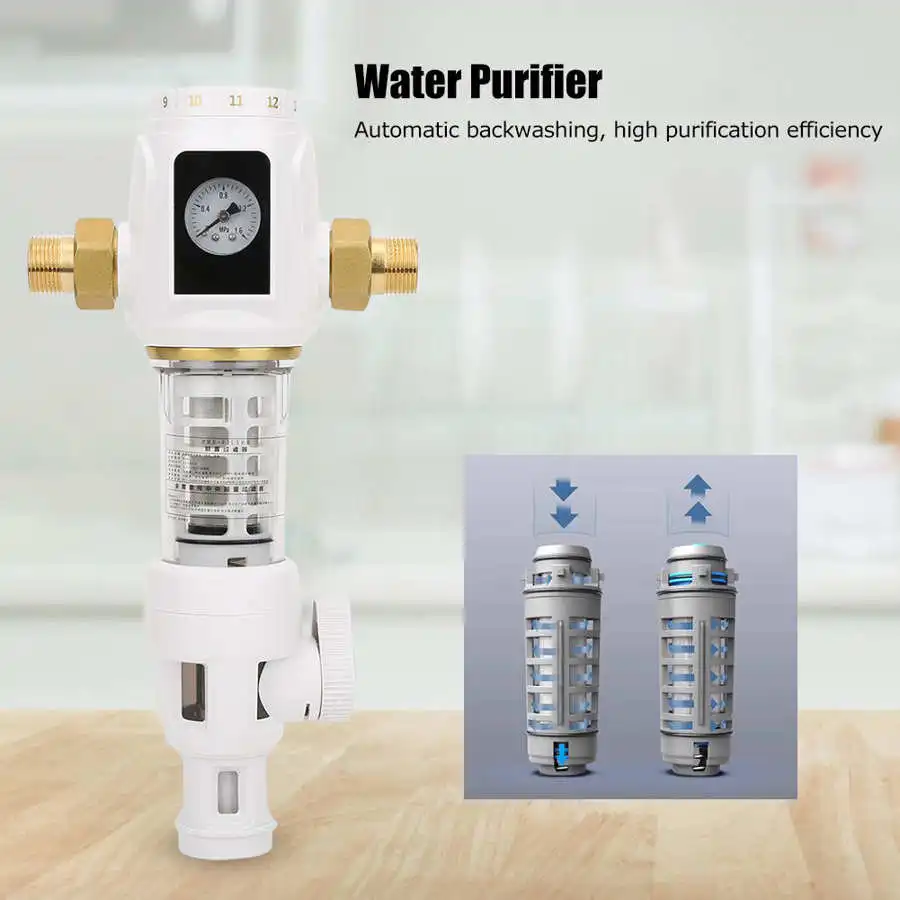 

Water Pre Filter System Home Intelligent Automatic Backwash Stainless Steel Mesh Water Prefilter Purifier