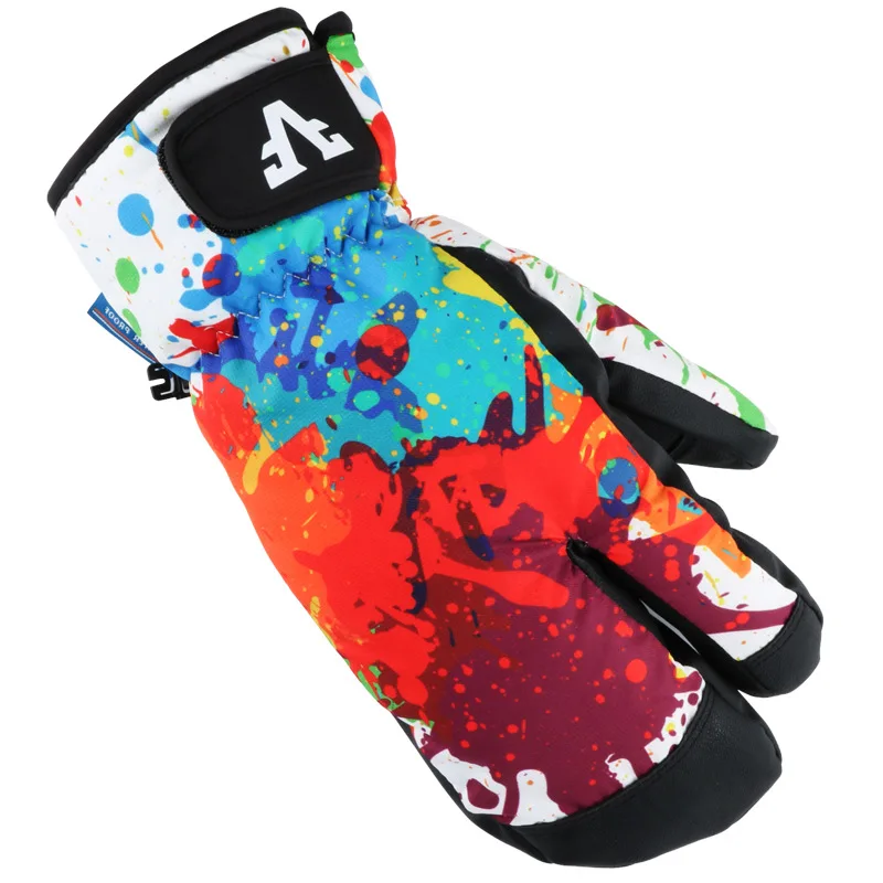 Новинка, зимние перчатки для катания на лыжах, 3 пальца, для взрослых, для улицы, водонепроницаемые, перчатки для катания на лыжах, зимние перчатки, варежки для мужчин и женщин, 4 размера