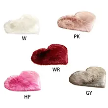 Милый коврик для пола в форме сердца, плюшевый коврик из искусственной шерсти, Чехол для стула, теплый коврик для сиденья