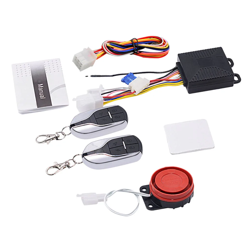 Set Of Motorcycle Motorbike Alarm System Immobiliser Remote Control Security