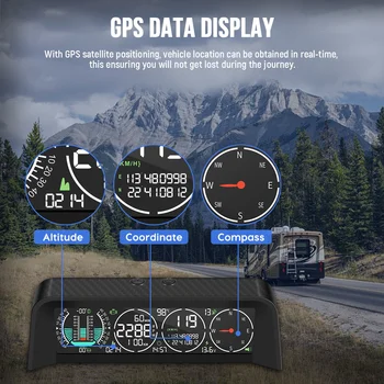 MRCARTOOL M80 Car GPS OBD Intelligent head-up Display Slope Meter Automotive Digital Speedometer Compass HUD Smart Inclinometer 4