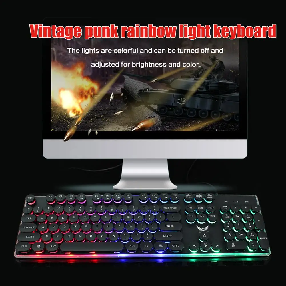 VKTECH клавиатура износостойкая портативная Проводная и игровая мышь набор Keycap с