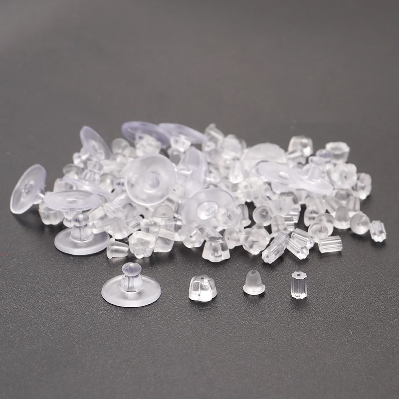 200/500pcs Transparent Flower Earring Stoppers Silicone Earring Backs for  DIY Rubber Stud Earring Backs Replacement Accessories - AliExpress