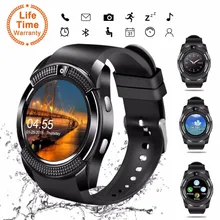 V8 Bluetooth Smart Watch Touch Screen Wrist Watch with Camera/SIM Card Slot, Waterproof Smart Watch M2 A1 VS DZ09 X6 Watch Men smart watch dz09 white