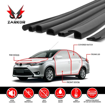 

Zarkor 5 Meters Car Door Seal Rubber Waterproof Car Sound Insulation Shock Absorption Auto Sealant Strip for Door Tail Cover