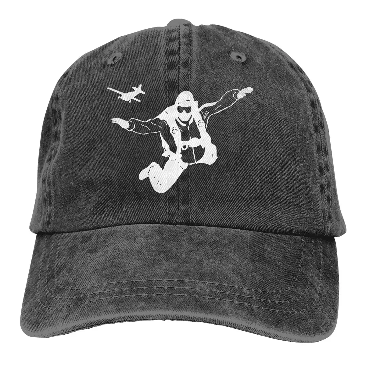 Бейсбольная кепка для прыжков с парашютом и самолетом для мужчин и женщин, бейсболка из джинсовой ткани