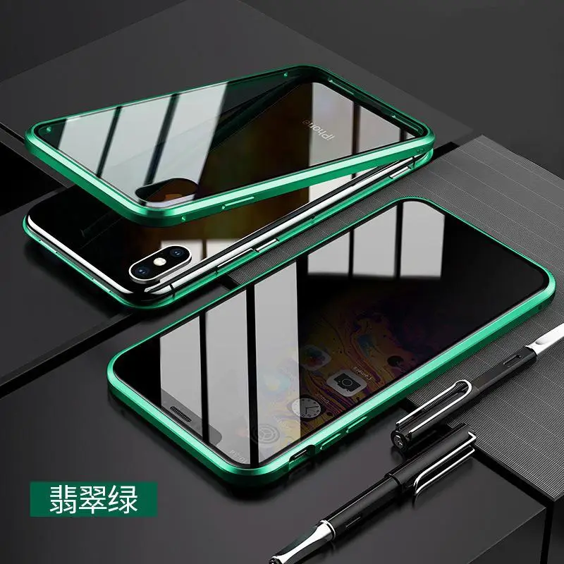 Для iphone XS Max анти-snooping Wan Ciwang iphone 6 7 8p Противоугонный двухсторонний стеклянный чехол для защиты конфиденциальности - Цвет: Черный