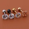 1pc/lot Size 3/4/5/6mm 4 Colors Punk Medical Stainless Titanium Steel Needle Zircon Crystal Stud Earrings For Men Women Party ► Photo 3/6