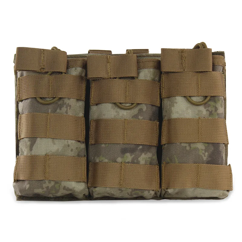 AT ActionUnion Тактический Подсумок 1000D нейлон тройной M4 Molle Camo Fastmag Чехлы клип сумка Военная страйкбол Пейнтбол Охота - Цвет: AT
