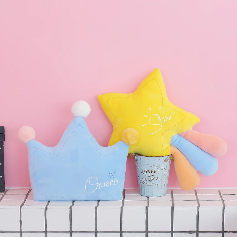 Kawaii Sun Star Crown Soft Plush Cushion