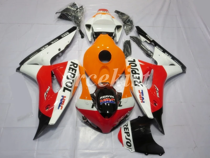 Литьевая Форма ABS мотоцикл обтекатели комплект подходит для CBR1000RR 2006 2007 06 07 1000 RR CBR1000 Кузов Набор черный матовый - Цвет: repsol HRC