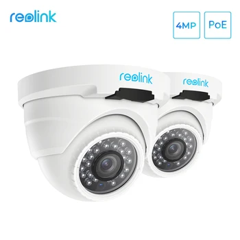 

[2 Pack] Reolink IP camera PoE 4MP outdoor audio day&night vision Remote view P2P Bullet Outdoor Surveillance Camera RLC-420 4MP