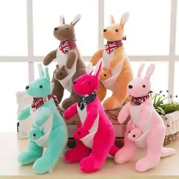 

Multicolor Mother Child Kangaroo Animal Doll Plush Stuffed Toy Gift Home Decor for Children Kids Stuffed Animal Toy New