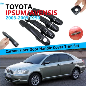 

Carbon Fiber Door Handle Cover Trim Set for Toyota Ipsum Avensis Verso Picnic SportsVan 2002~2009 Car Accessories 2005 2006 2007