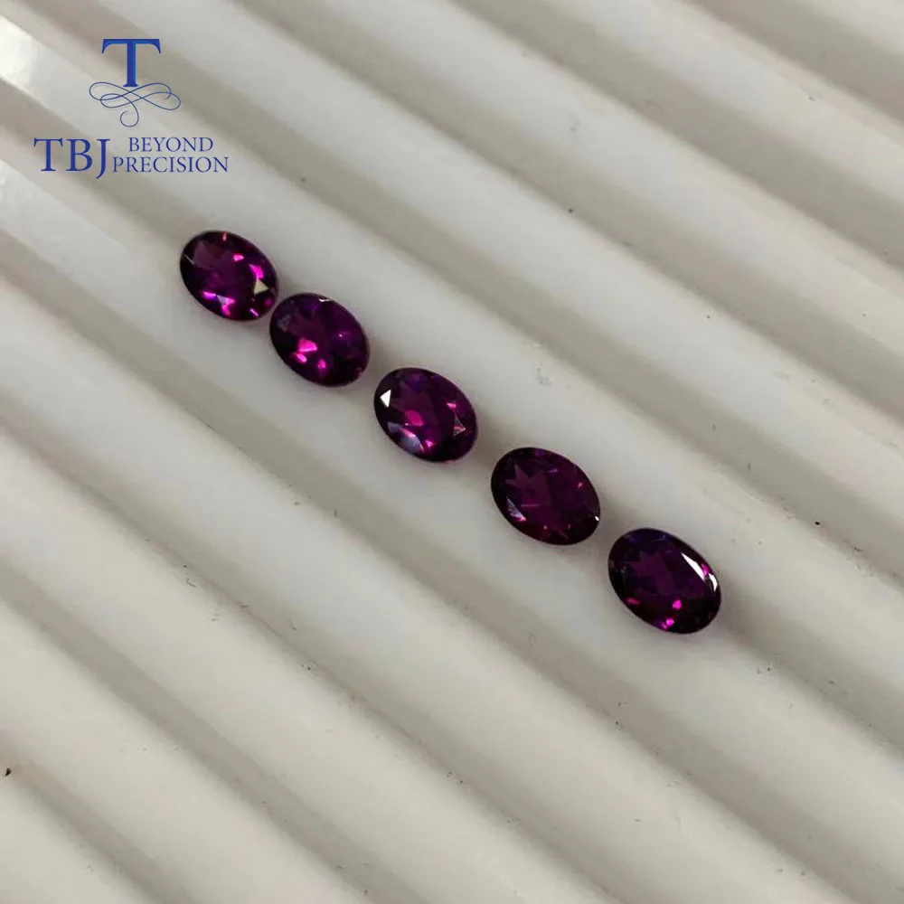 Naturale Rhodolite Allentati Della Pietra Preziosa Ovale 5*7Mm Ard 4.9Ct 5 Pezzi In Un Lotto Per 925 Sterling Silver Gioielli Di Montaggio