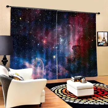 

blue stars curtains Luxury Blackout 3D Window Curtains For Living Room Bedroom Drapes cortinas Blackout curtain