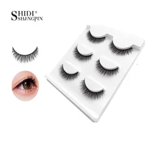 SHIDISHANGPIN 3 пары 3D норковые ресницы ручной работы натуральный Крест Длинные Накладные ресницы для наращивания норковые ресницы для красоты макияж