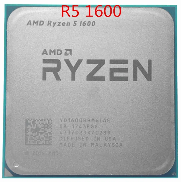 

AMD Ryzen 5 1600 R5 1600 3.2 GHz Six-Core Twelve Thread 65W CPU Processor YD1600BBM6IAE Socket AM4