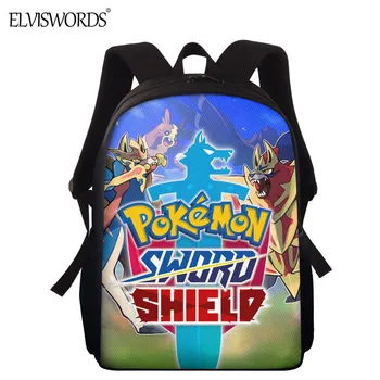 

ELVISWORDS 2020 Hot Anime Pokemon Sword and Shield Print Children Primary School Backpack Fashion Teenage Book Bags Schoolbag