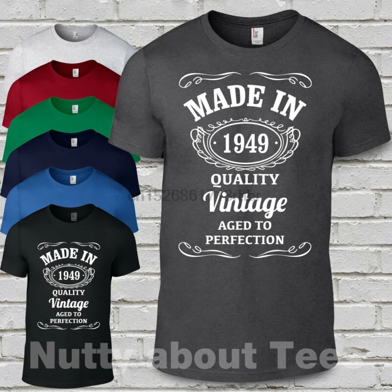Made in 1949 T-Shirt Born 70th Year Birthday Vintage Age Funny Mens Gift S-5XL(1) |