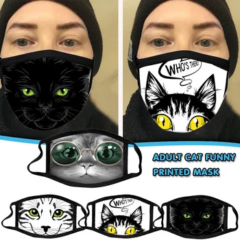 

1PC Adult Animal Print PReusable Face Shield Windproof Face Shield Face Mask Cloth Mouth Mask Washable Breathable mondmaskers