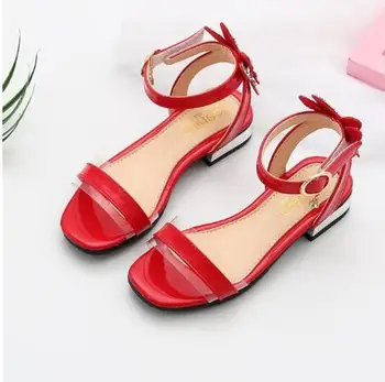

Flower High Heel Girl Princess Sandals Fashion Bow 2020 Children Girls Black Kids Summer Beach Shoes 4 5 6 7 8 9 10 11 12 Year