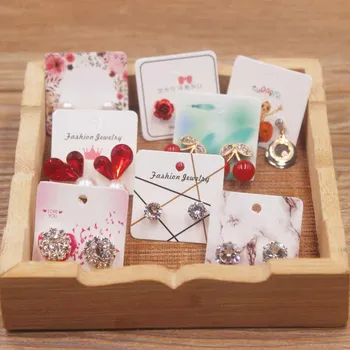 

100pcswhite /brown earring card Fashion pendant charm Cards Hang Favor Label Tag For Jewelry Making Diy Accessories Wholesale