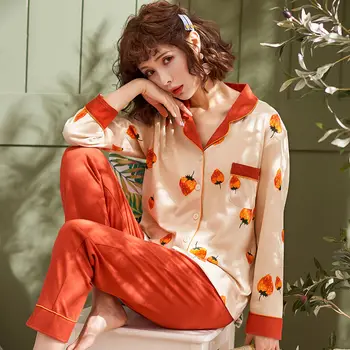 

Women 2 Pieces Pajamas Set Cotton Cute Plus Printing Soft Breastfeeding Long Sleeve Spring Autumn Animal Sleepwear