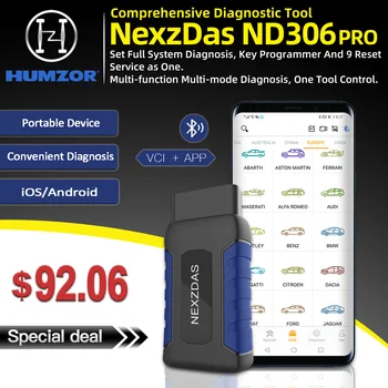 HUMZOR NexzDAS полная система OBD2 сканер Bluetooth 4,2 для Android диагностический инструмент Программирование ключей + Commecial автомобиля DAS