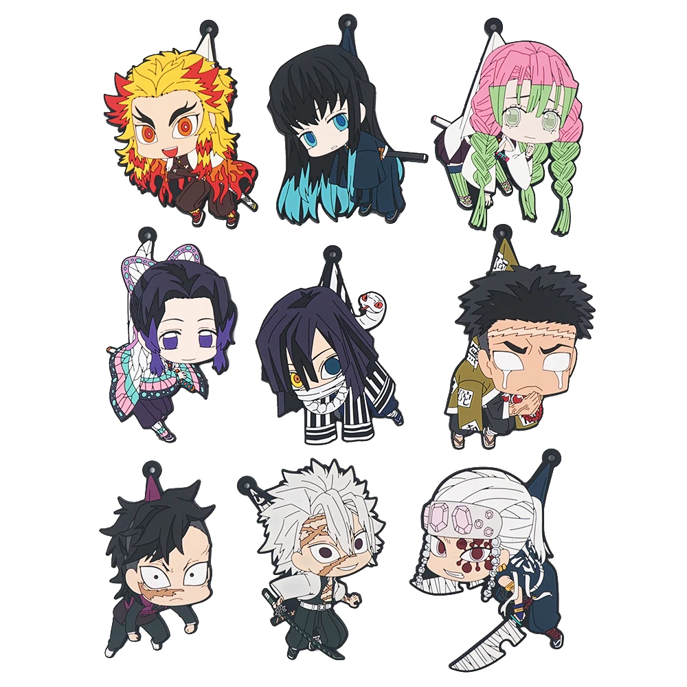 Брелок для ключей Demon Slayer Kimetsu no Yaiba резиновый брелок с аниме кочоу шинобу ренгоку