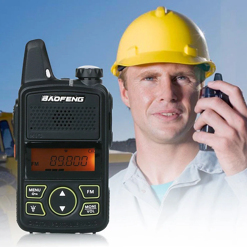 2 × 2-Way радио BF-T1 Walkie Talkie Mini Long Range FM UHF 400-470MHz US EU штекер приемный ток: ≤380m A