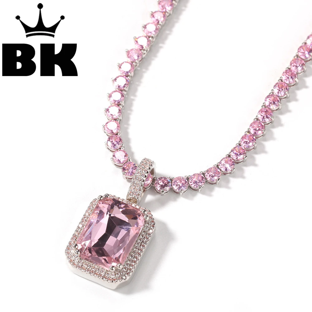 Mens Iced Out Pendant Necklace Faux 