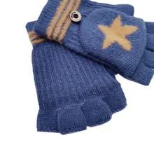 Детские перчатки От 8 до 14 лет, детские зимние универсальные Хлопковые вязаные перчатки с нанананананананананананананаполовину