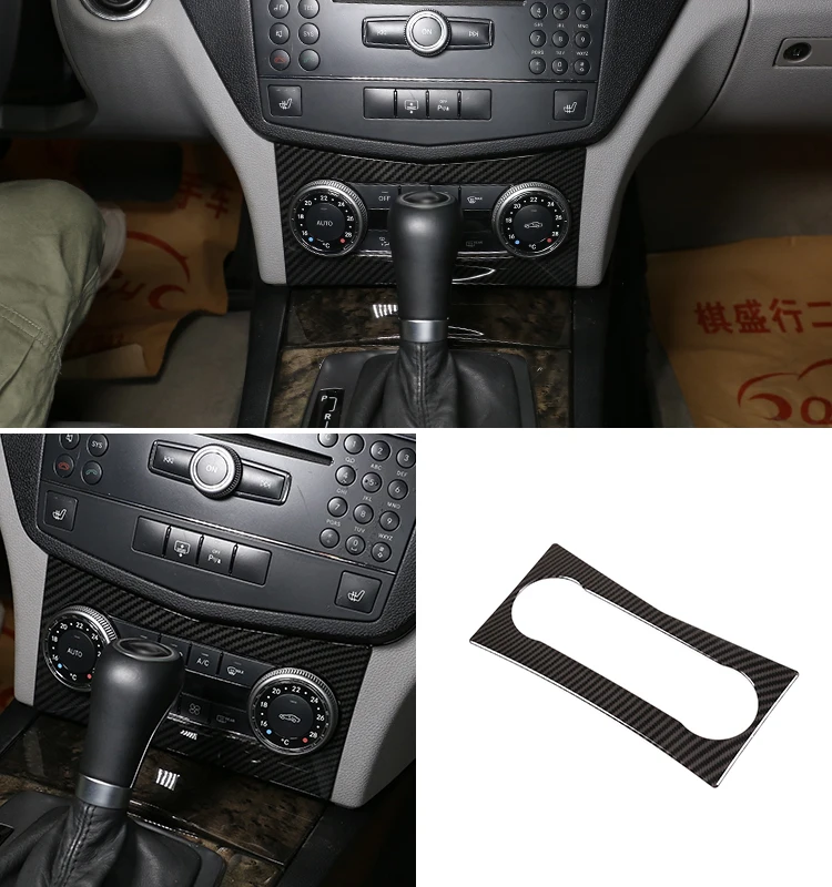 Углеродное волокно ABS для Mercedes benz C Class W204 2008 2009 2010 кондиционер воздуха с центральным управлением ручка рамка отделка автомобильные аксессуары