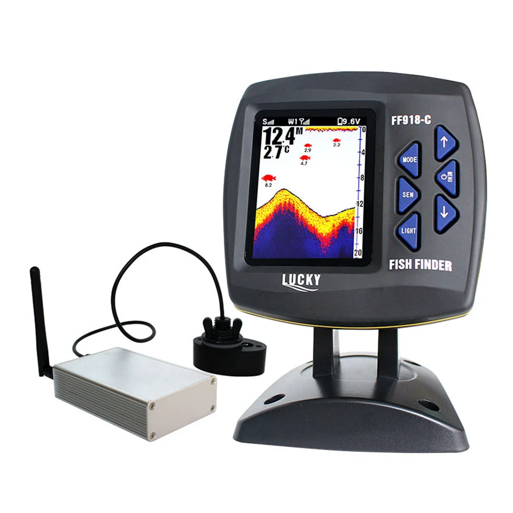 

LUCKY Fish Finder 300M Wireless 3.5inch LCD Echo Sounder Fish Locator Boat Fish Finder Alarm Fish Detector
