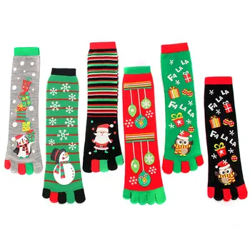

Christmas Five Finger Socks Autumn And Winter Men'S And Women'S Warm Socks Deodorant Sports Split Toe Socks