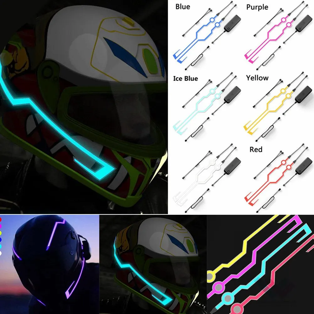 2 шт 3 в водонепроницаемый шлем мотоциклетный светильник EL сигнальный светодиодный мигающий прочный шлем EL светильник