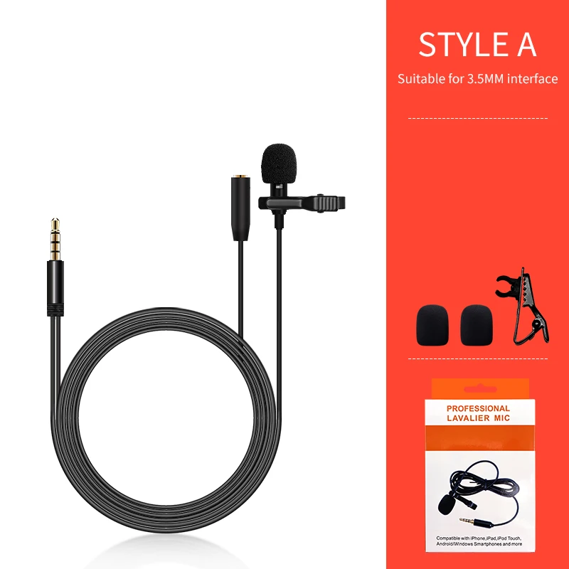 KATELEIYU mobile phone tie clip Bluetooth microphone omnidirectional metal microphone 3 5mm headphone jack Lavalier computer not