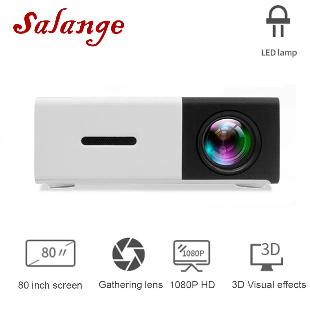 Salange YG300 проектор мини lcd светодиодный проектор 400-600 люмен 320x240 пикселей лучший видео проектор для детей