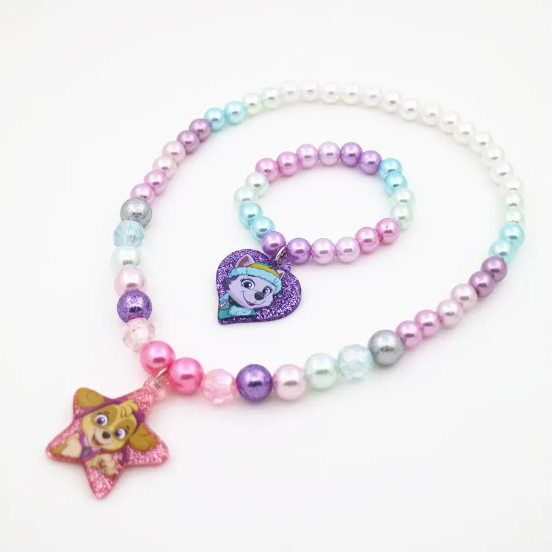 

Paw Patrol genuine girls necklace bracelet hair accessories puppy patrol cartoon action figure toy resin accessories gift