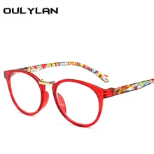 Oulylan Винтаж очки для чтения «кошачий глаз» Для женщин моды пресбиопии очки в стиле ретро, Цветочный принт диоптрий+ 1,0 1,5 2,0 2,5 3,0 3,5
