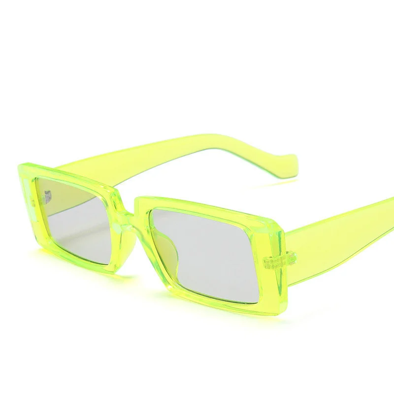 2022 New Fashion Wide Frame Small Rectangle Sunglasses Female Shades Vintage Eyewear UV400 Candy Color Cycling Sun Glasses black cat eye sunglasses Sunglasses