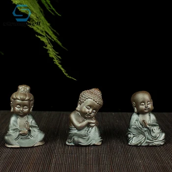 

Strongwell Small Buddha Statue Mini Guanyin Ceramics Crafts Monk Figurine Tathagata India Tea Pet Decorative Ceramic Ornaments